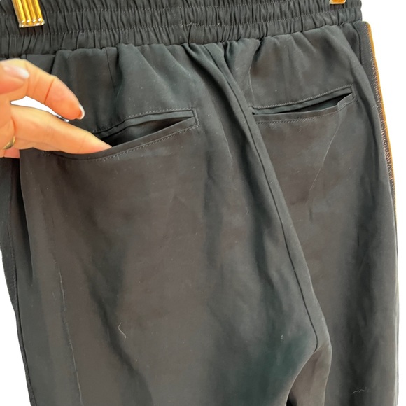 Rag Poets Gold Stripe Black Joggers Size S - Picture 5 of 9